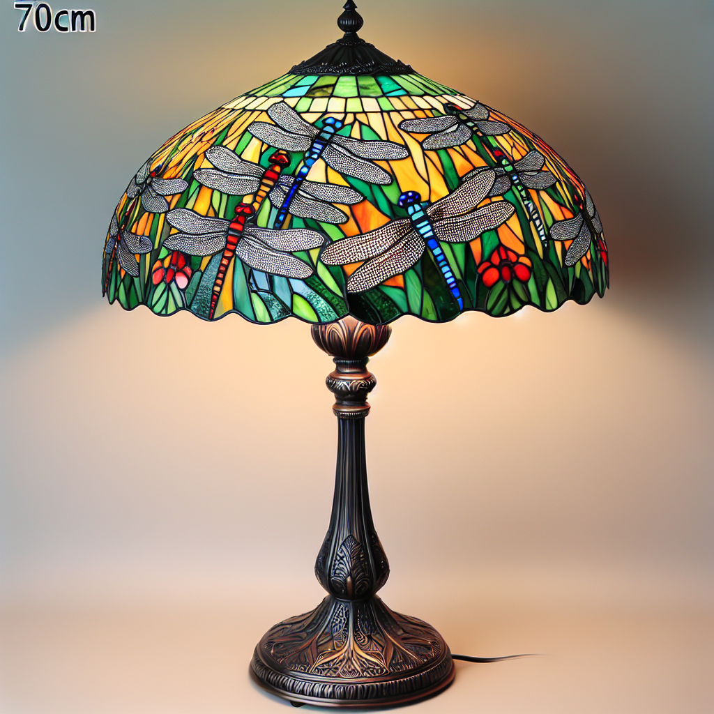 Lampes tiffany avec libellule 70cm