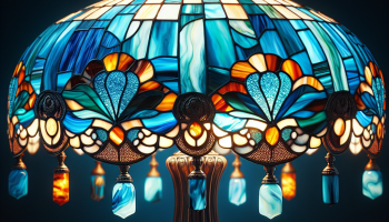 Lampes tiffany bleu mediterranee