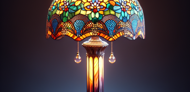 Lampes tiffany colonne de table