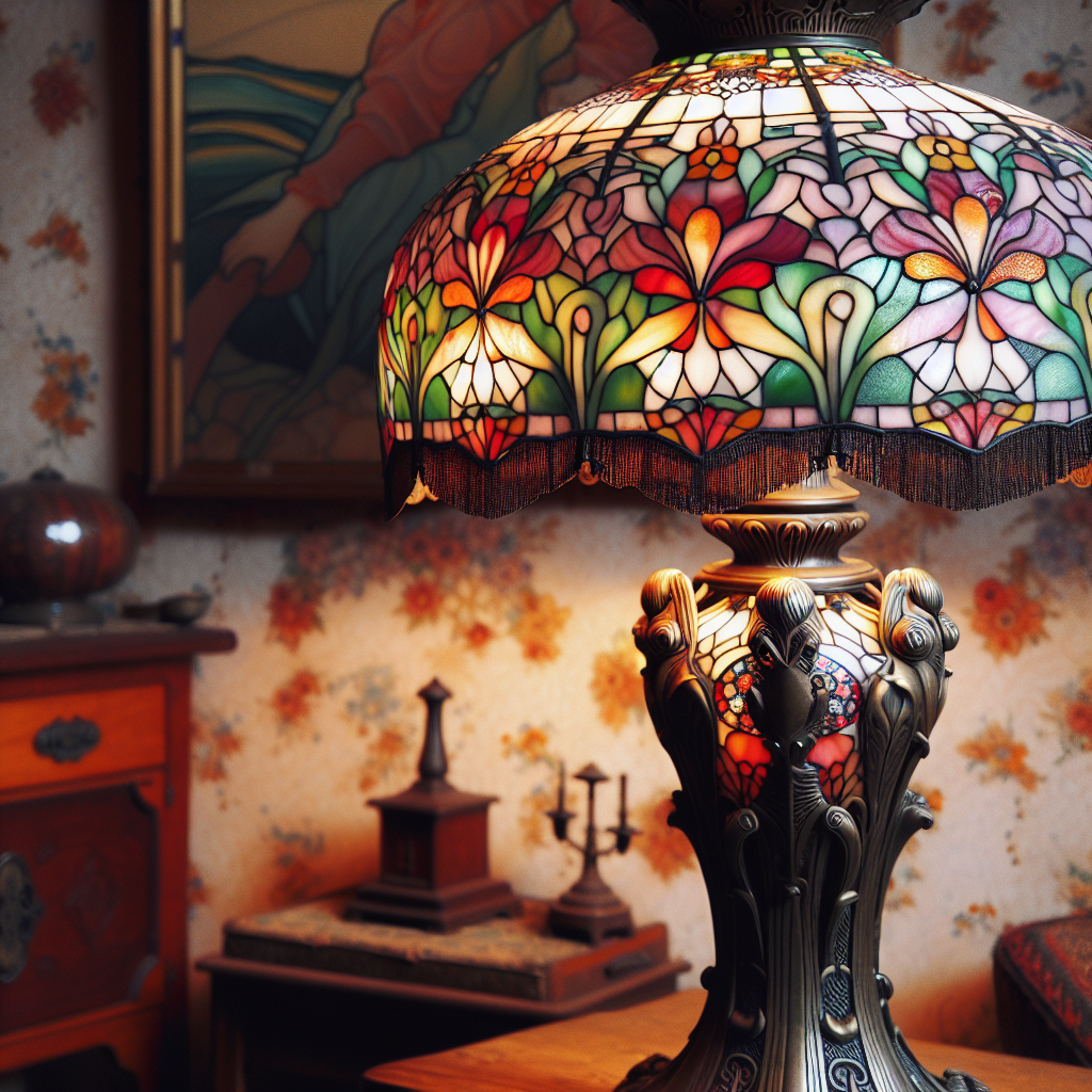 Tiffany art nouveau floor lamp